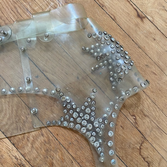 Clear crystal garter belt showgirl costume showstopper - Picture 3 of 14